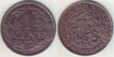 1939 Netherlands 1 Cent A008937